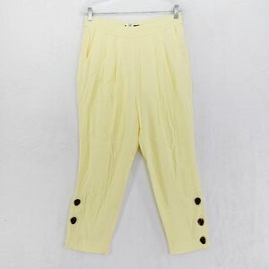 Amitie Yellow HIgh Waist Button Ankle Pants P5255